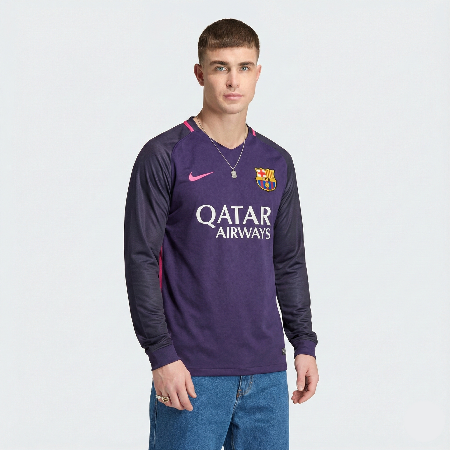 Camisa Retrô Barcelona 2016/17 I Manga Longa